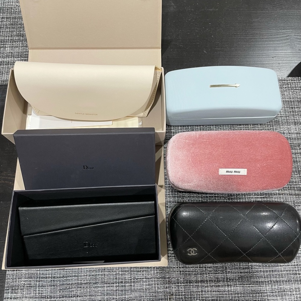 5 authentic sunglasses cases Dior Chanel Miu Miu